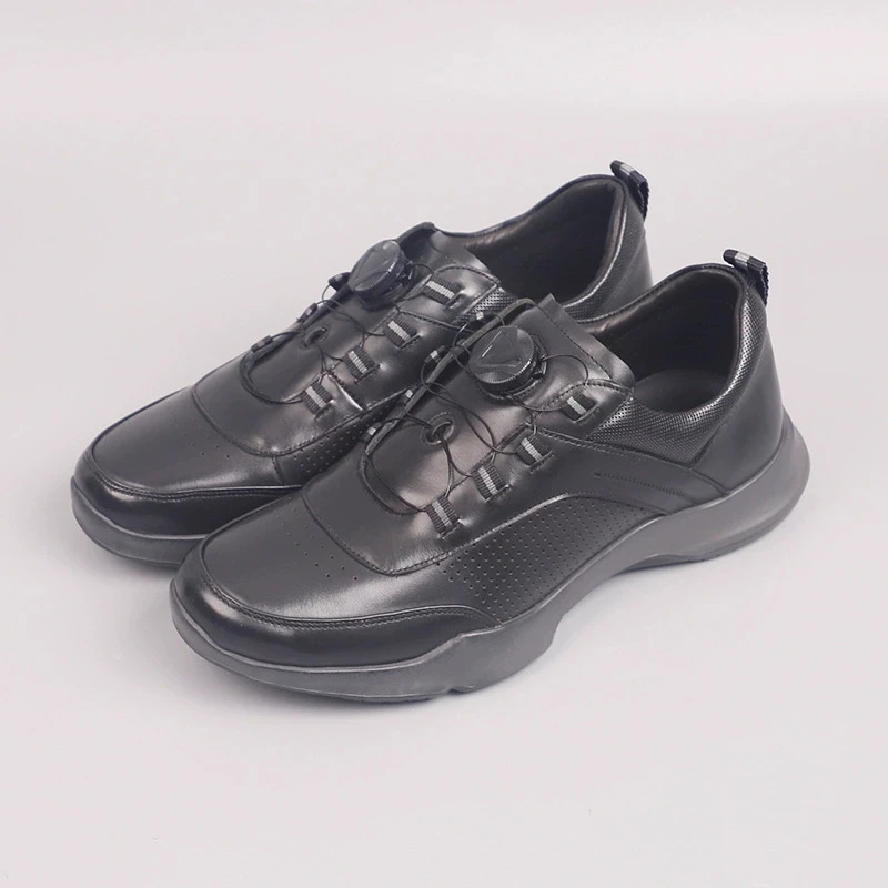 

Newest Genuine Leather Men Sneakers Breathable Comfort Classic Casual Shoes Mens Outdoor Walking Shoes Fashion Black Footwear