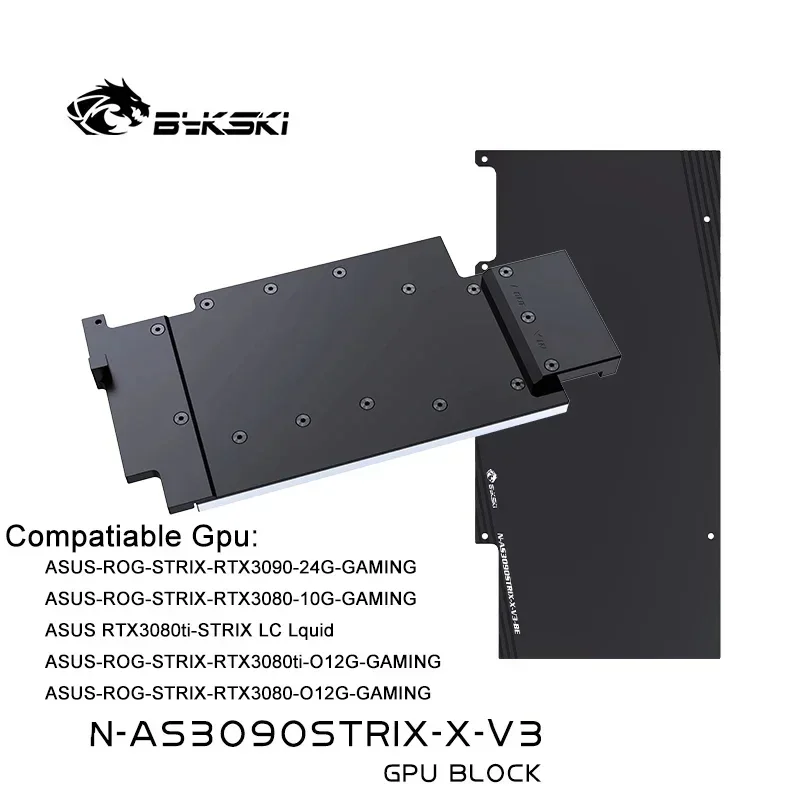 

Bykski GPU Block for ASUS RTX 3090 /3080 Strix Graphics Card Water Cooling / All Metal Copper Radiator Block N-AS3090STRIX-X-V3