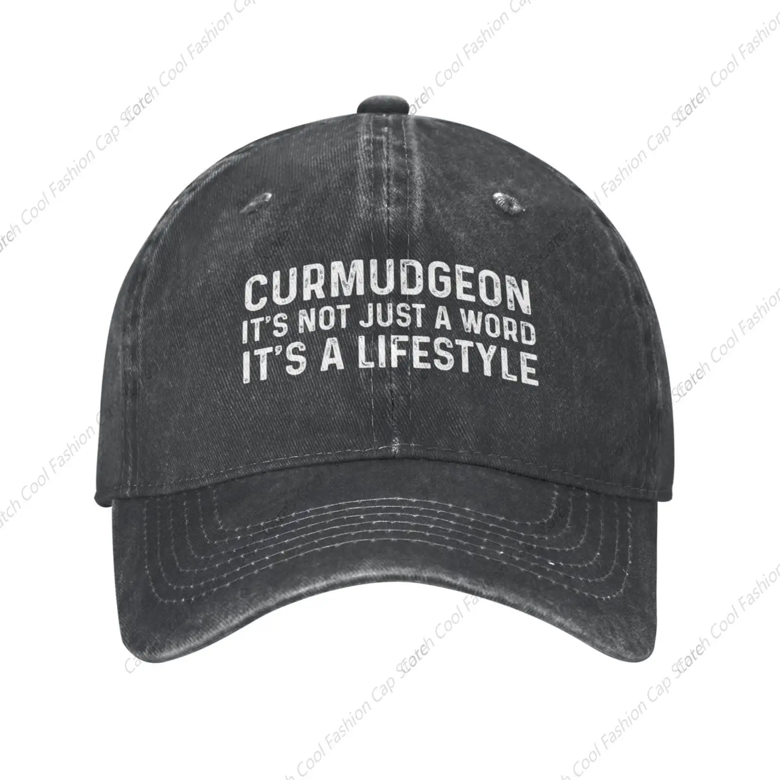 Curmudgeon It's Not Just A Word It's A Lifestyle Baseball Cap for Men Women Vintage Trucker Denim Hat Washed Cotton Fashion