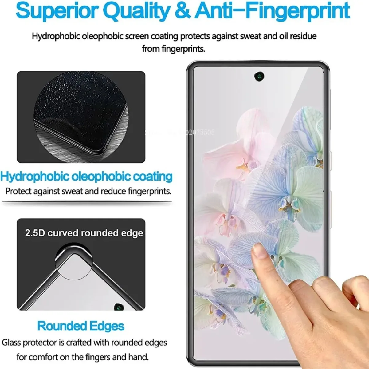 4Pcs HD Protectors for Google Pixel 8a 8 Pro 7 7 Pro 6A 4 4XL 3 3XL Tempered Glass Screen Protector Film 9H Clear Screen Guard