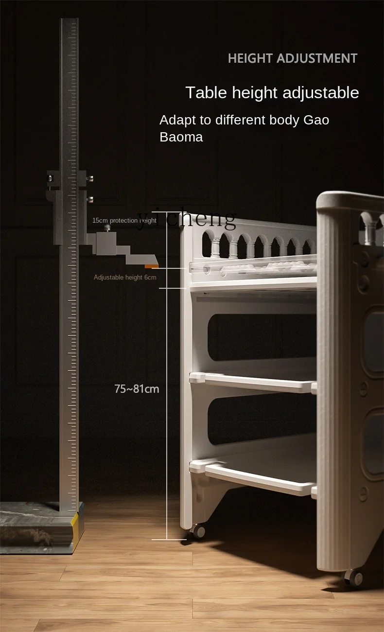 Tqh-Table multifonctionnelle à nervures pour couches, bureau de soins pour bébé, deux en un, boîte de rangement en polymères, proxy T1