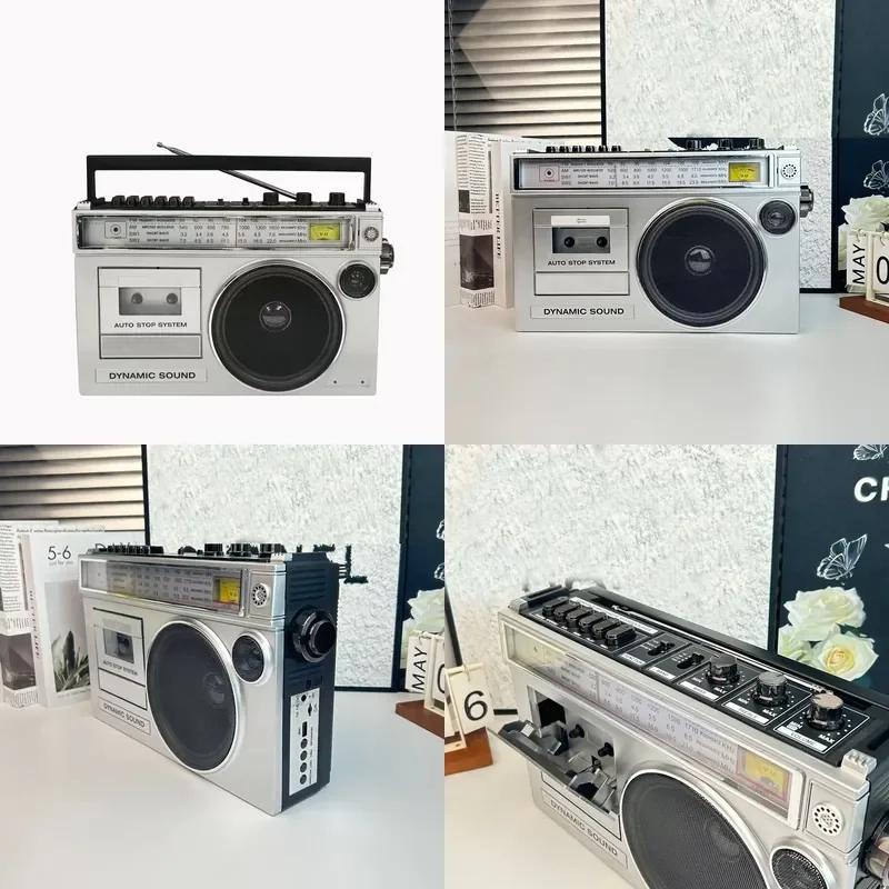 for Rechargeable Retro Cassette Recorder Full Band Radio Bluetooth Speaker with Card Slot