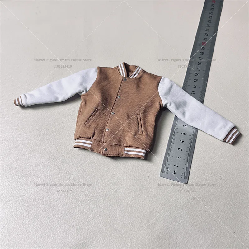 DG085 1/6 Scale Color-Blocking Stripes Baseball Sportswear Style Cardigan Jacket Male Clothes For 12-inch Action Figure Soldier
