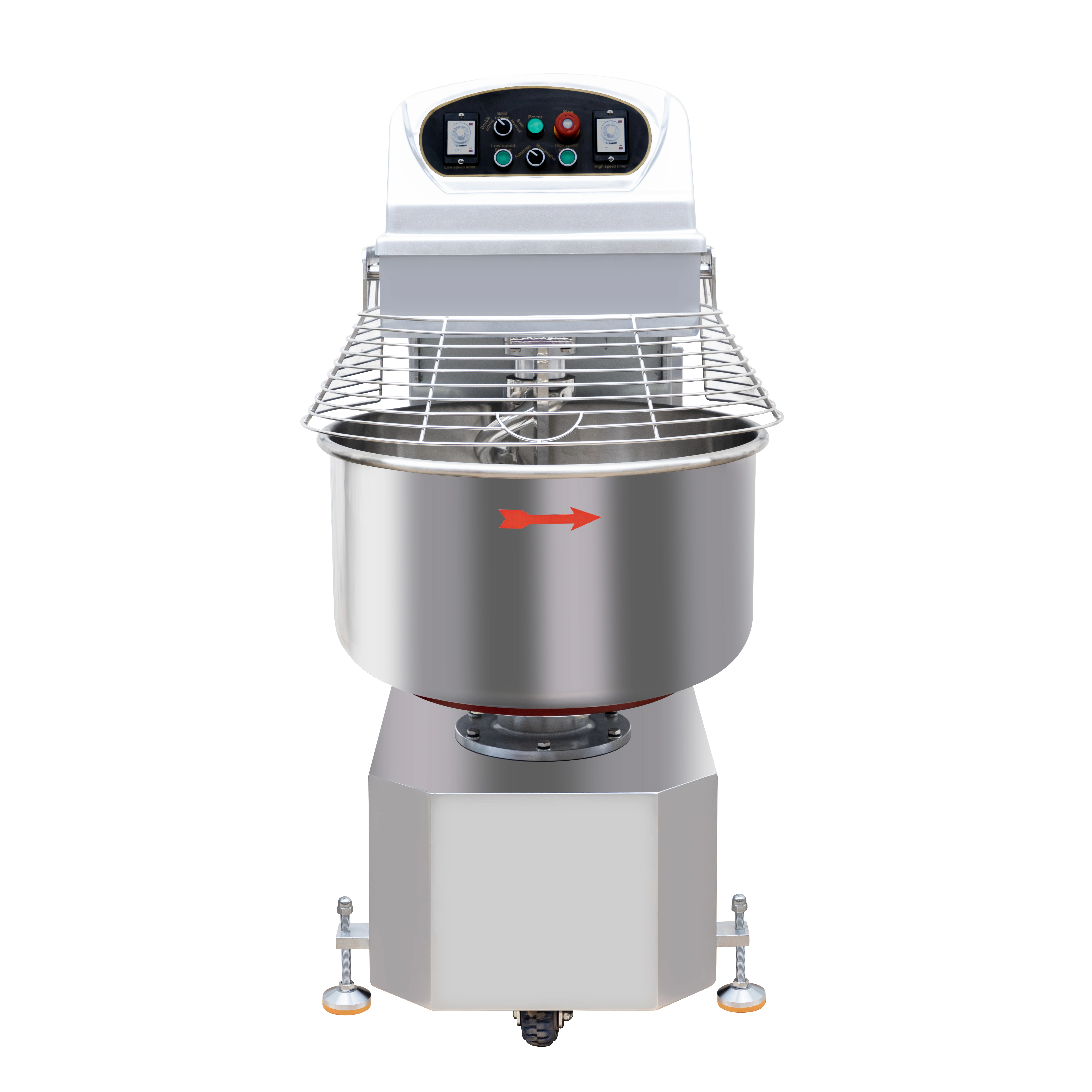 Commercial Double Motor New High Productivity Safety Lock Bakery Dough Spiral Mixer Machine Flour Water 2 Speeds Big Capacity
