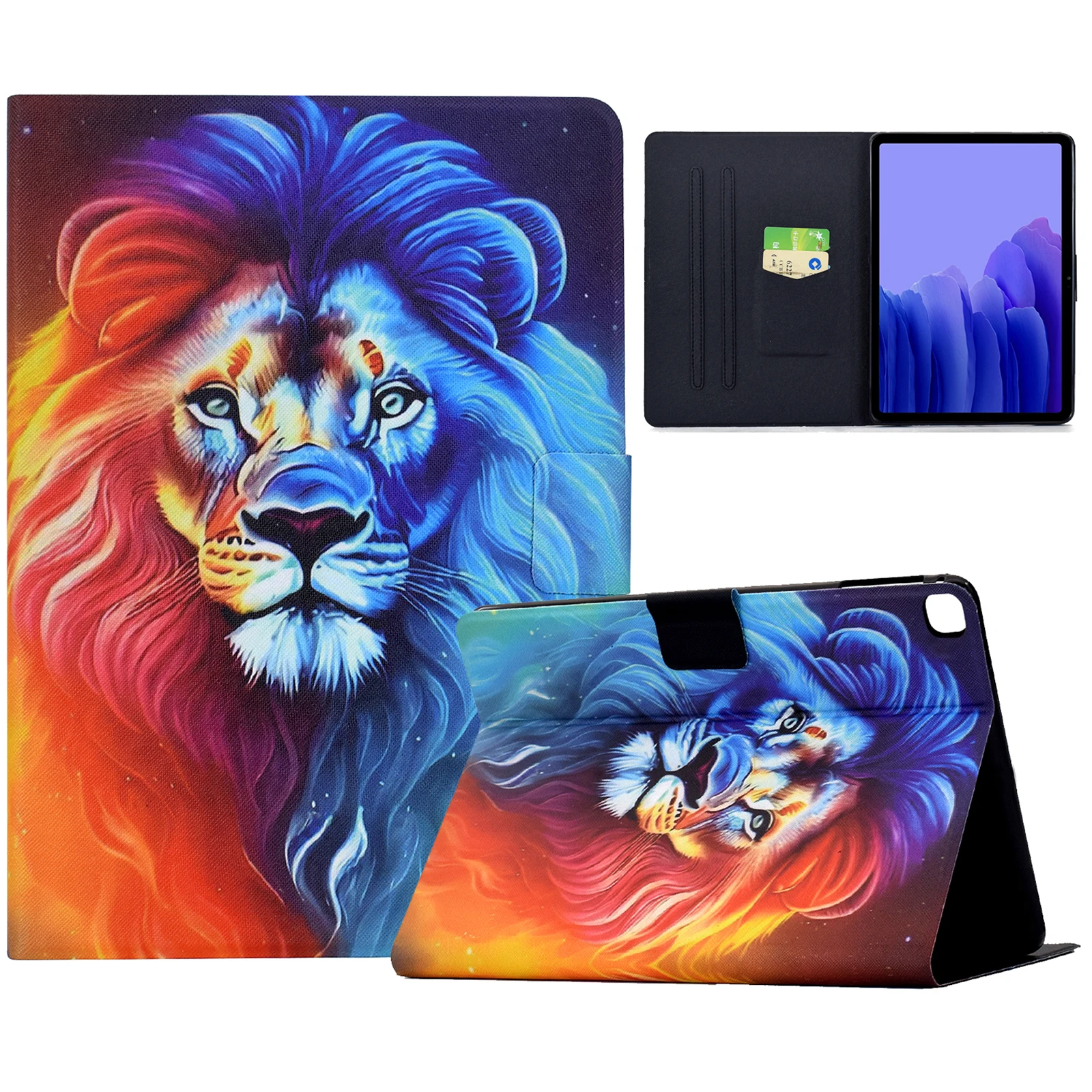 

For Samsung Galaxy Tab A7 10.4 (2020) T500 T505 Case Pattern Painting Card Slots Stand Leather Tablet Cover with Auto Sleep /