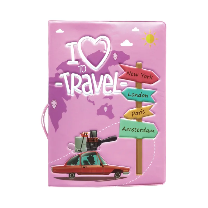 Mode Prägung frauen Passport Abdeckung Druck Mädchen Jungen ID Karte Halter Reise Ticket Passport Fall Drop Shipping – Detail 14