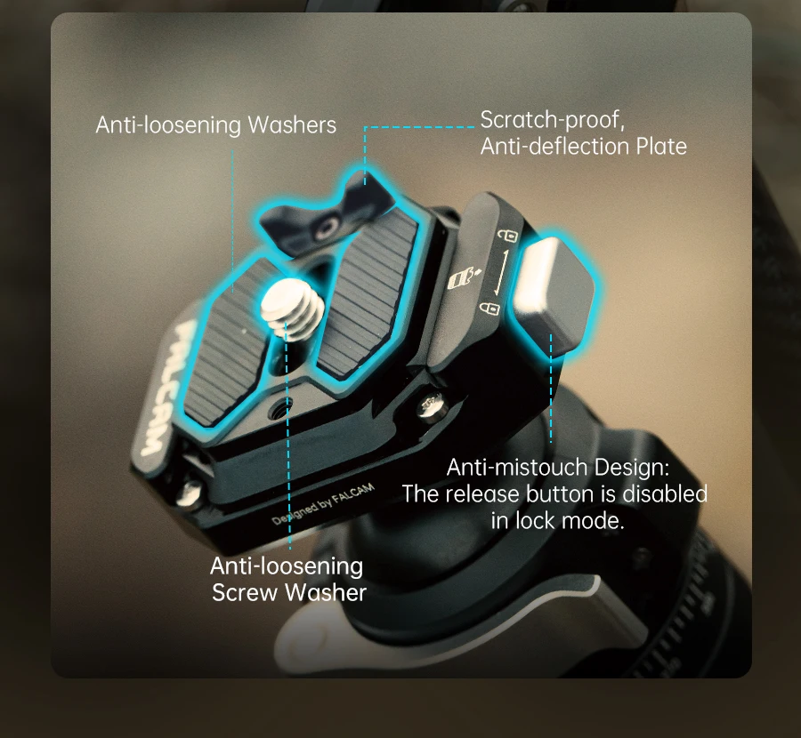 Ulanzi FALCAM TreeRoot Quick Lock Lite Stativ mit F38 Quick Release Upright 360 ° Kugelkopf für DSLR-Kamera, Reisen, Livestreaming – Detail 7