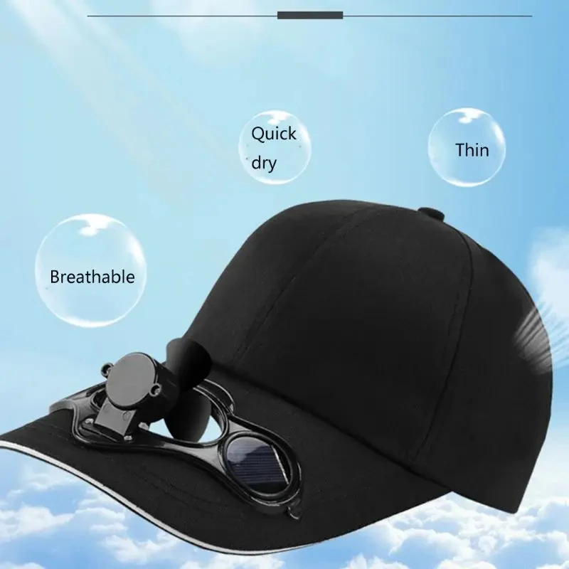 Solar-Ventilatorhut für Männer und Frauen - Sonnenschutz Sommer-Kühlkappe UV-Sonnenschutz Verstellbar & Atmungsaktiv – Detail 3