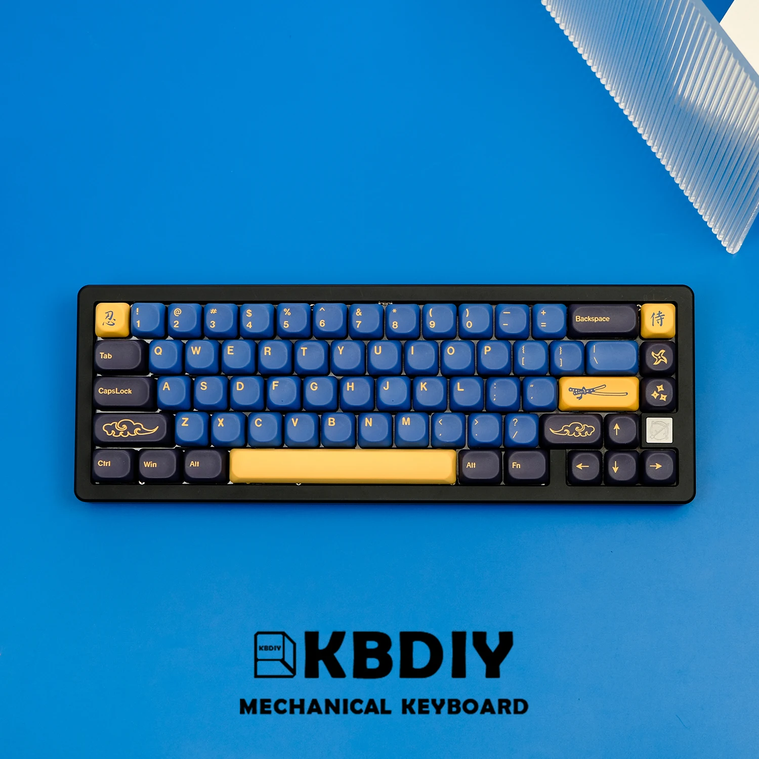 Imagem -02 - Kbdiy-teclas Kara para Teclado Mecânico Gmk Blue Samurai Teclas Personalizadas Pbt para Interruptores mx Cinco Lados 130 Teclas