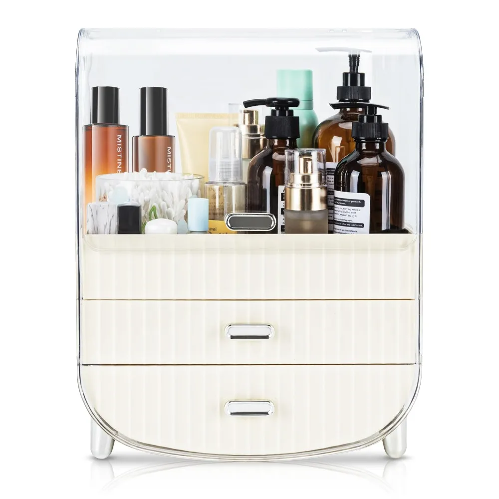 

Cosmetics Skincare Organizers with 3 Layer Storage Box and Transparent Cover, Vanity Organizer for Dresser, Ideal Gift for Women