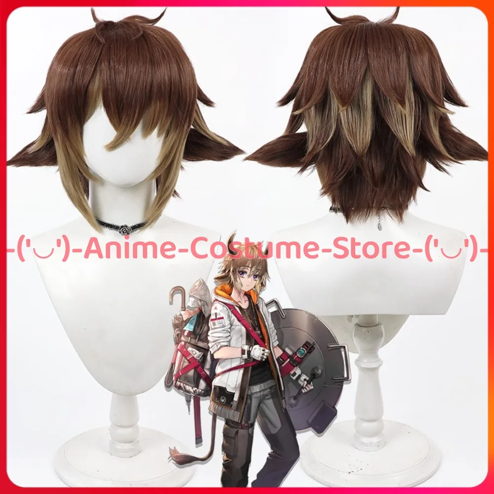 

Парик для косплея Arknights Bison с ушками, аниме, игровой персонаж, Хэллоуин, карнавальный костюм для вечеринки, парики, термостойкие синтетические волосы