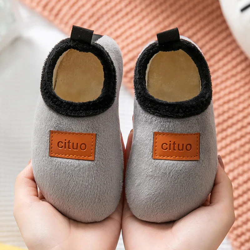 Winter Children Floor Shoes For Baby Slippers Kids Plush Warm Boys Girl Soft Anti-slip Nursey Indoor School Kids Shoes