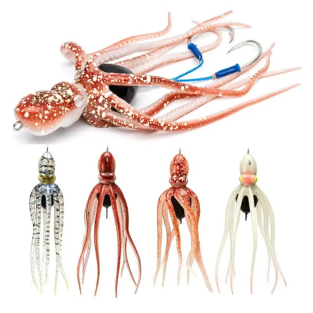 

180g Saltwater Octopus Bait Rubber Soft Silicone Squid Skirt Lure Purple Swim Fishing Tackle