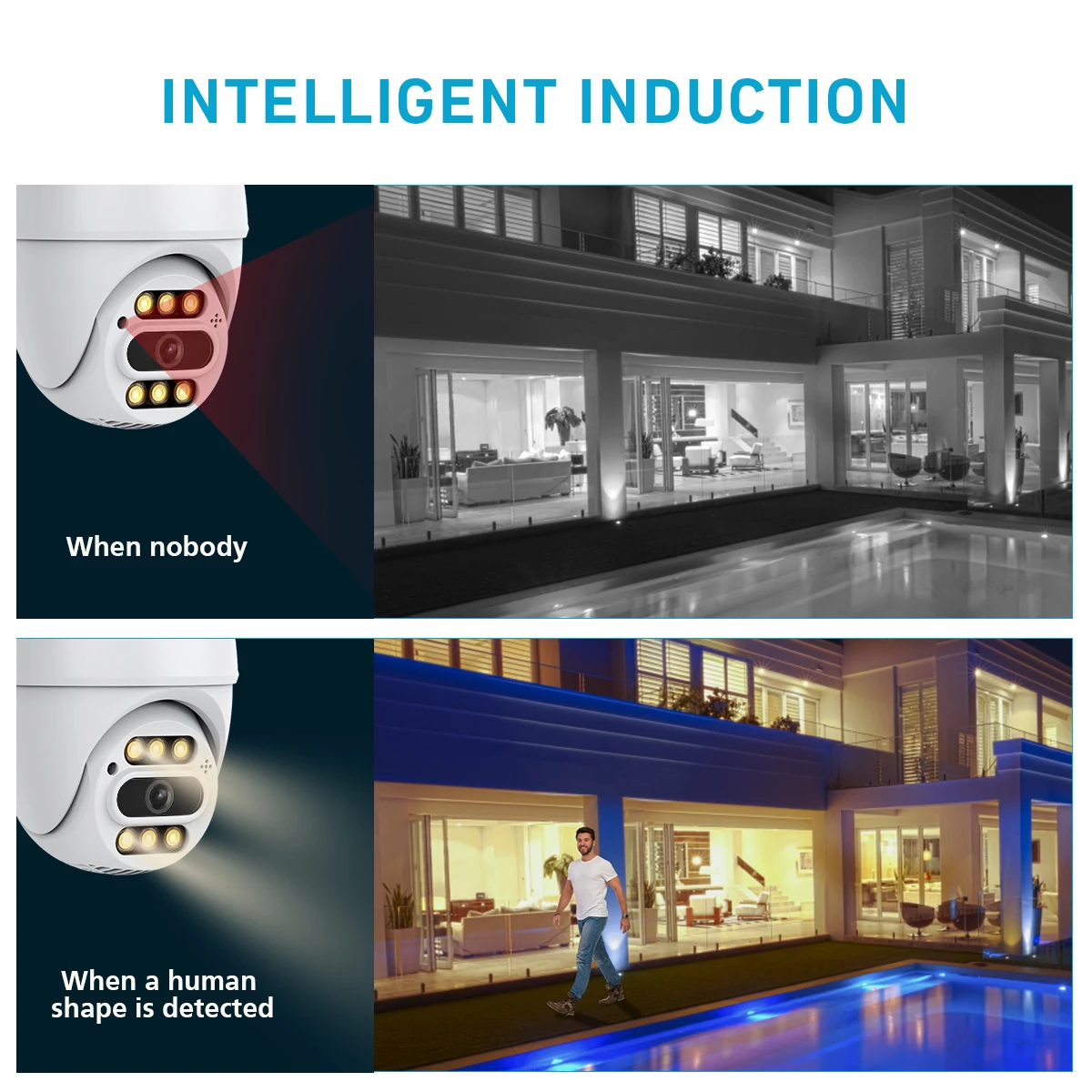 ICSEE Surveillance Camera Outdoor 4K Wifi Security Camera 8MP UHD CCTV PTZ Camera AI Human Detect Two Way Audio Support NVR