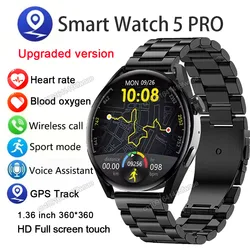 Smart Watch Men Watch 5 Pro AMOLED HD Screen Bluetooth Call GPS Tracker NFC Heart Rate Sports Waterproof Smart Watches 2025 New