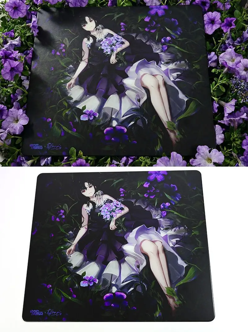 Fashion Flower Anime Esports Photovoltaic Glass Mouse Pad Tempered Upgrade Smooth FPS Game & Office Specific Pc Laptop Desk Mat