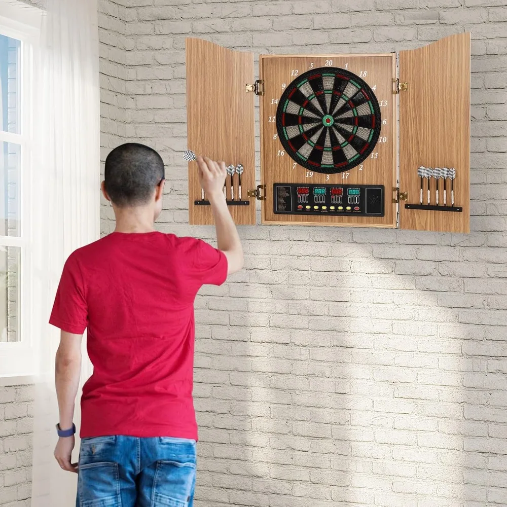 Dart Board Electronic Scoreboard Machine Cabinet LCD Display for Adults and Family