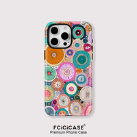 Fcicicase Colorful Painting For Magsafe Phone Case For iPhone 16 13 14 15 Pro Max 15 Plus 12 11 Magnetic Bumper Silicone Cover