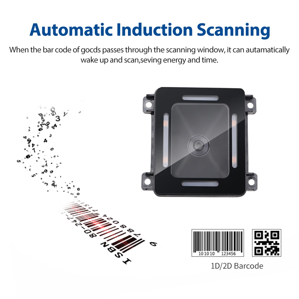 EP8280L 2D Fixed Mount Barcode Scanner Module with High Performance USB/RS232 Interface 640*480 Coms Sensor 1D/2D/QR/PDF Scanner