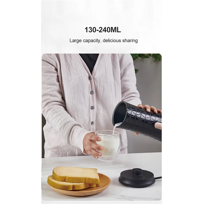 

ABMH-Automatic Milk Frother Frothing Foamer Chocolates Mixer Cold/Hot Latte Cappuccino Fully Automatic Milk Warmer EU Plug