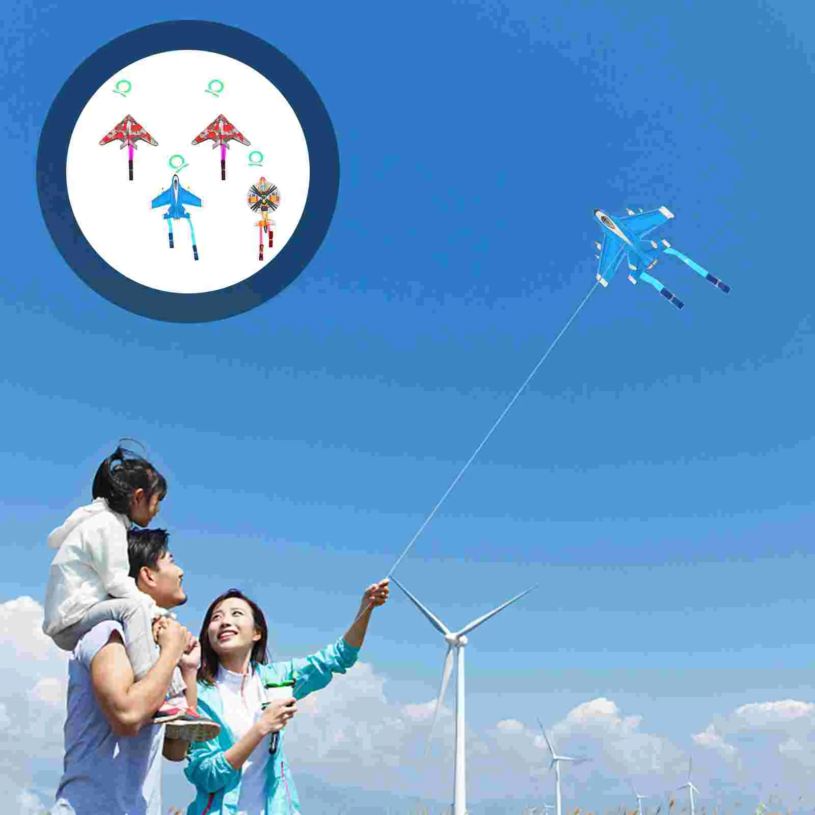 4 Pcs Mini Cartoon Kite Novel Toys Children Flying Kites Airplane Pocket Outdoor Plastic Portable Small