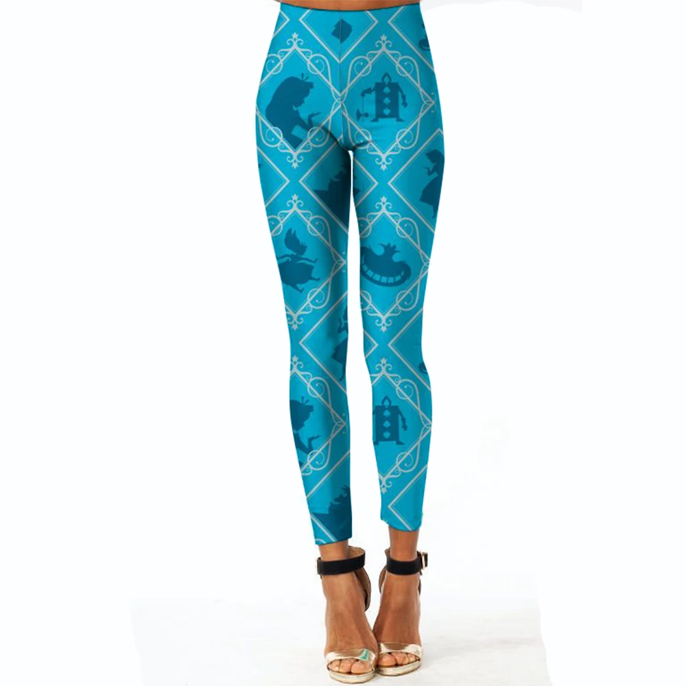 Spodnie do jogi z nadrukiem kreskówek Disneya Legginsy gimnastyczne Damskie dziewczęce Miękkie rajstopy Fitness Wysoki stan Elastyczne Oddychające Bez linii T Spodnie sportowe