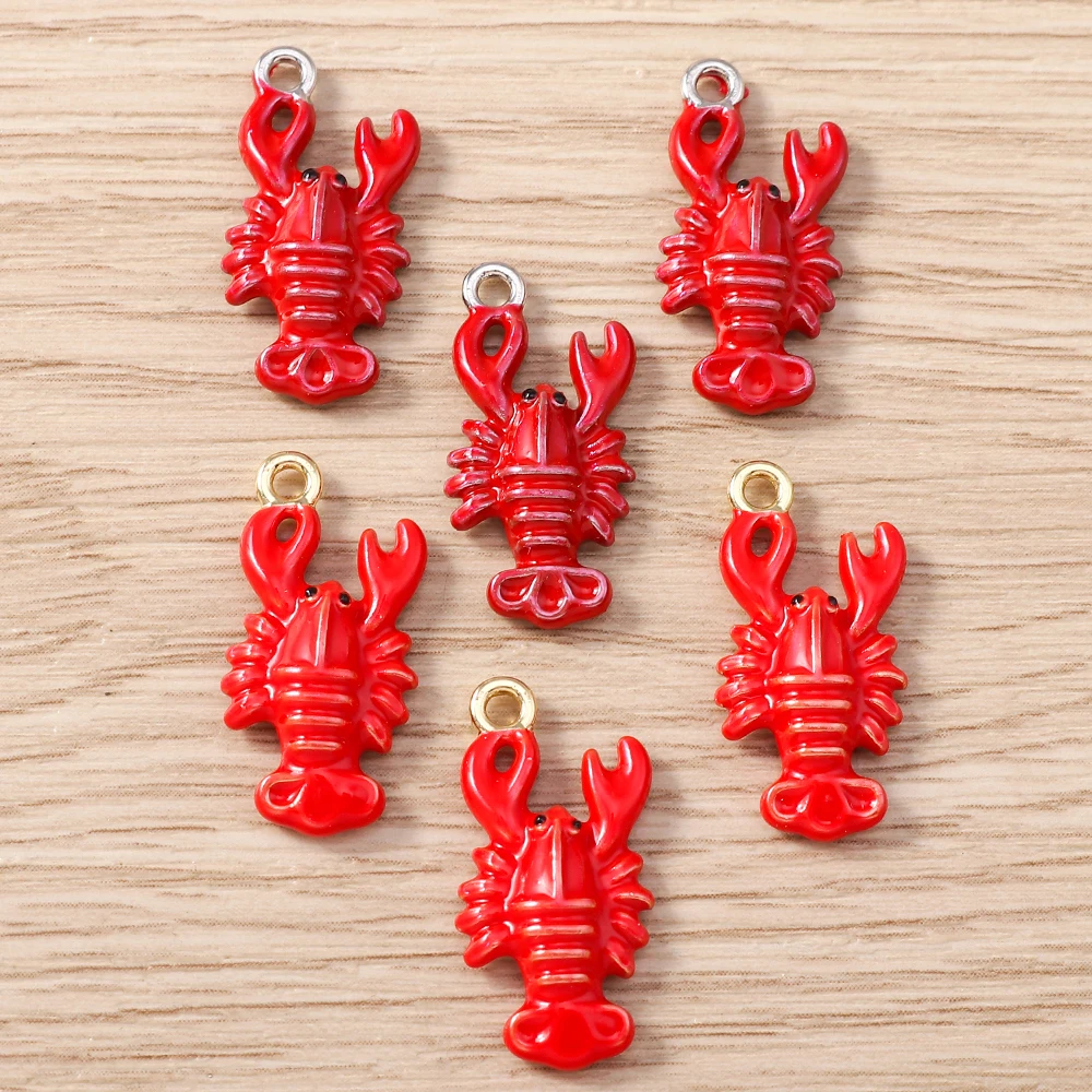 5 Stück 11 x 22 mm Cartoon-Emaille-Hummel-Anhänger für die Schmuckherstellung, Ohrringe, Halsketten, Armbänder, Zubehör, DIY-Geschenke – Detail 6