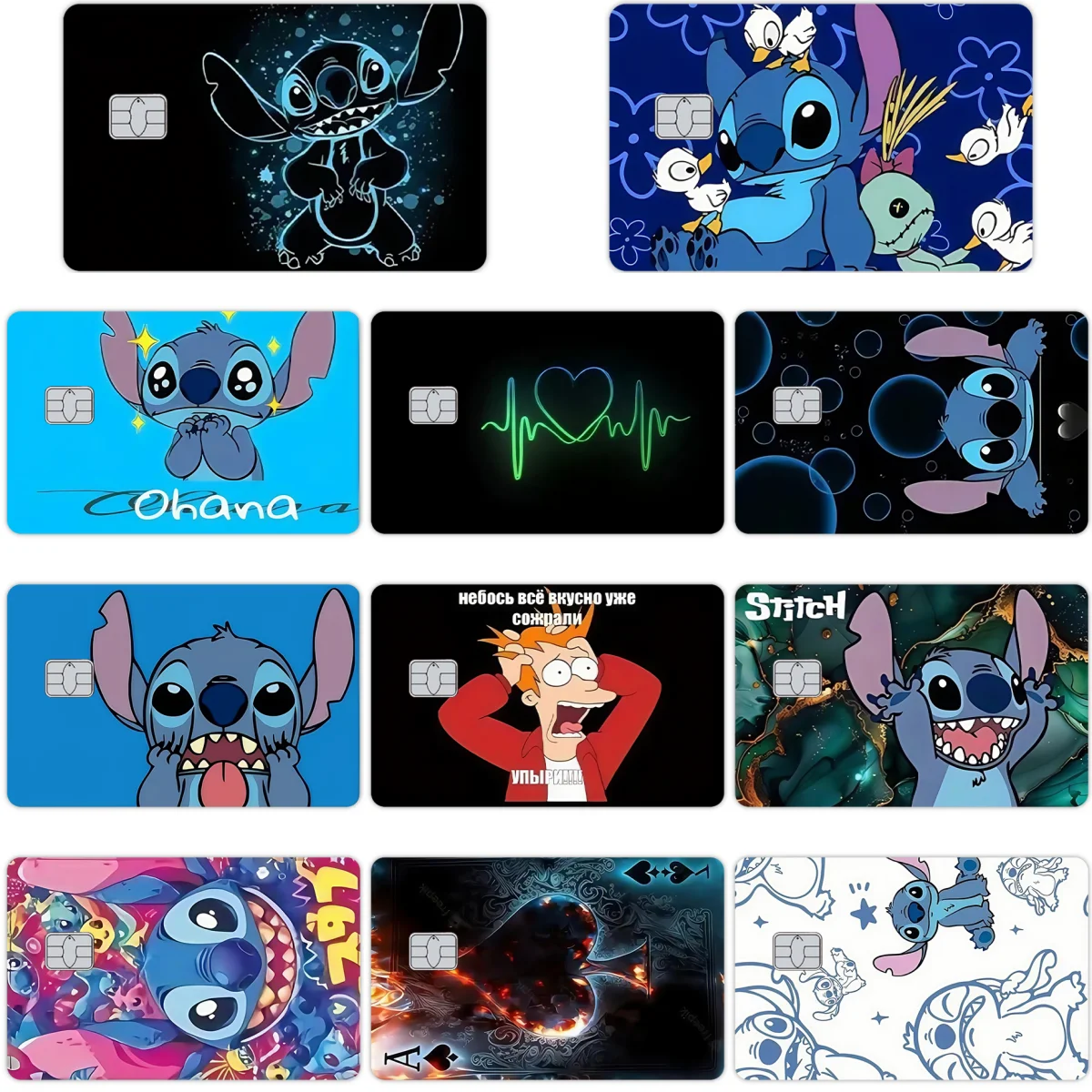 

Diy S-titch Kawaii Credit Card Skin Stickers for VISA Credit Debit Bank Card Transportation Card Waterproof Film Tape Skin Gifts