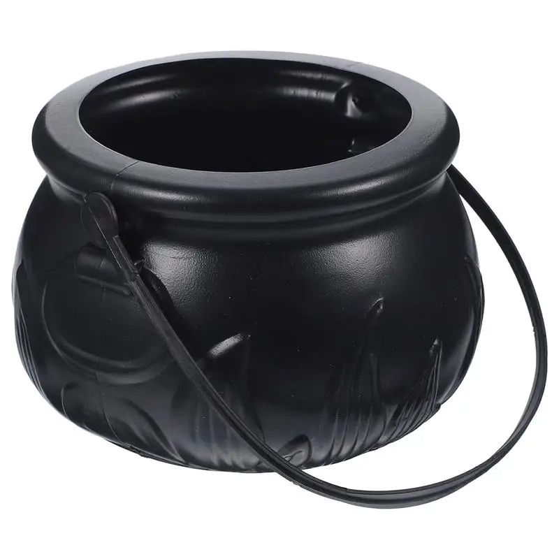 Candy Halloween Cauldron Witch Bucket Jar Black Kettle Pot Plastic Party Props Bowl Decorations Large Decor Kettles Basket