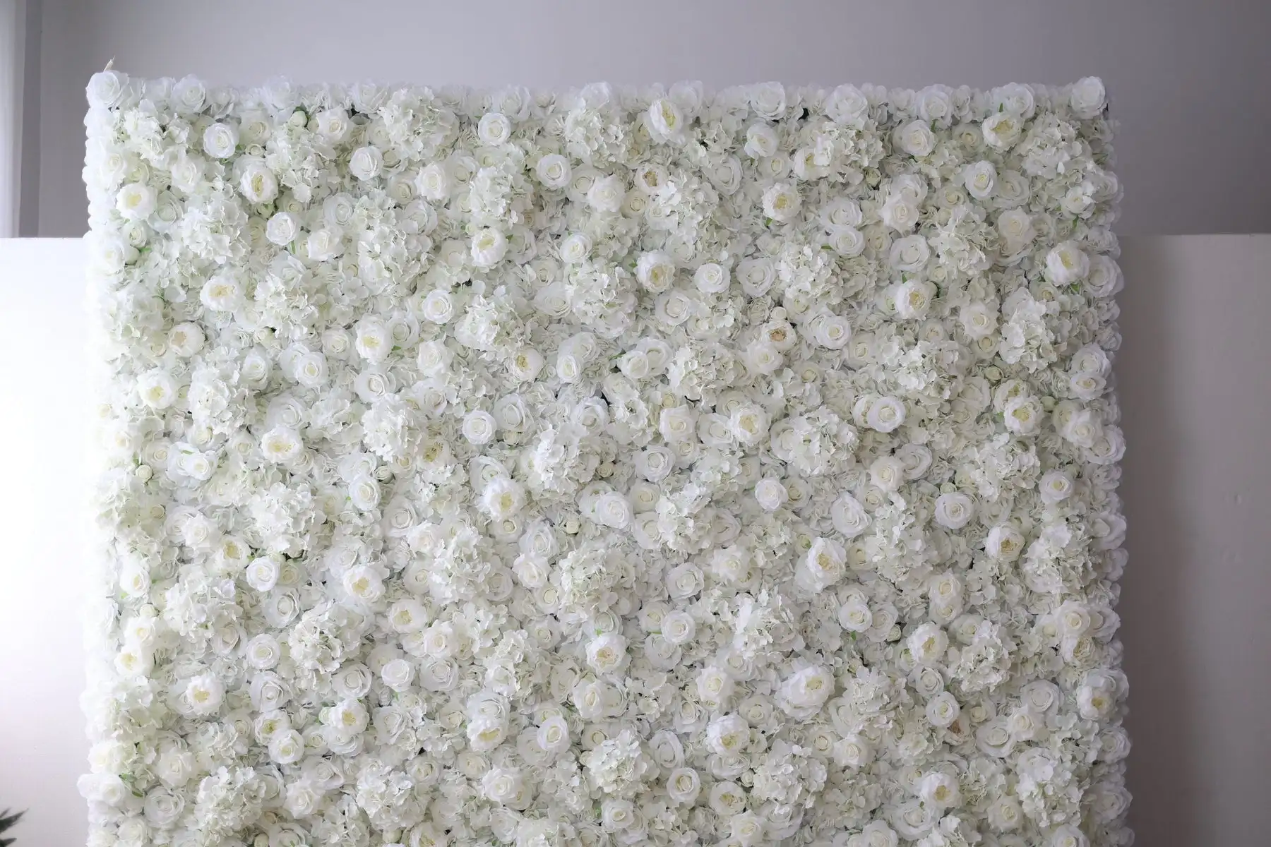 3D Royal Series Romantic Beautiful White Rose Gradient Cloth Curtain Flower Wall Wedding Backdrop Decor Fabric Wall Party Prop