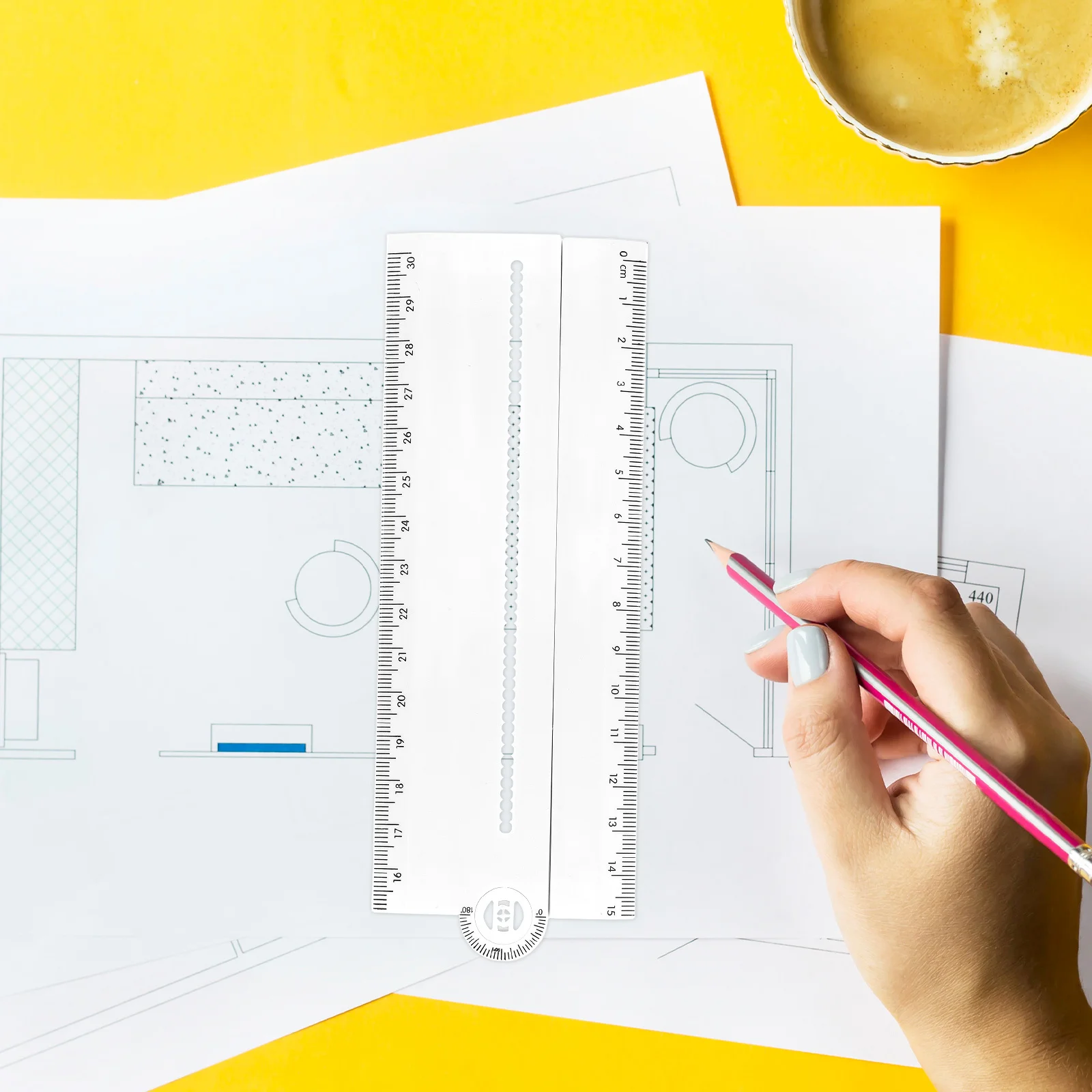 Multifunctional Ruler For Drawing Measuring Drafting Engineering Architecture School Office Supplies Angle Measurement Tool