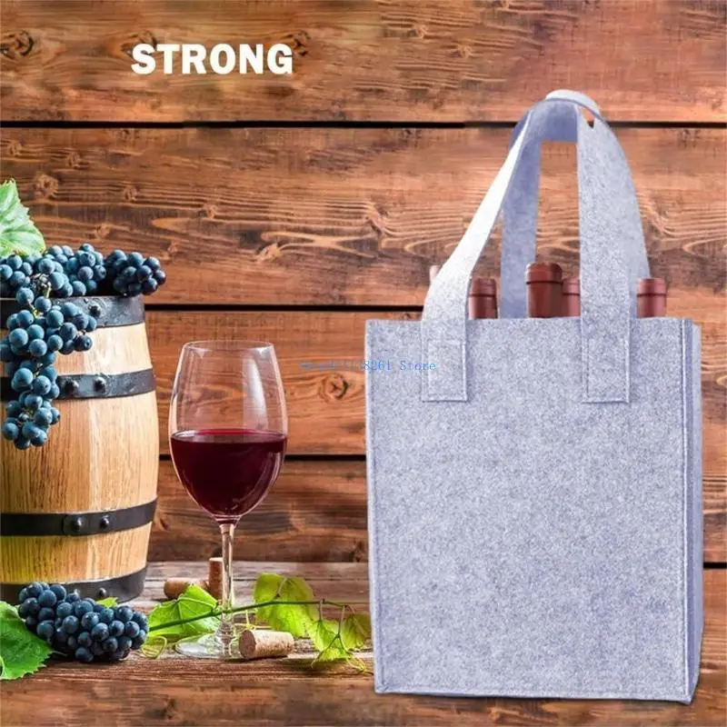 

H05E Felt Wine Holder Secure and Stylish Bottle Wine Carriers for Wine Bottles on travel Secure Carrying During Event