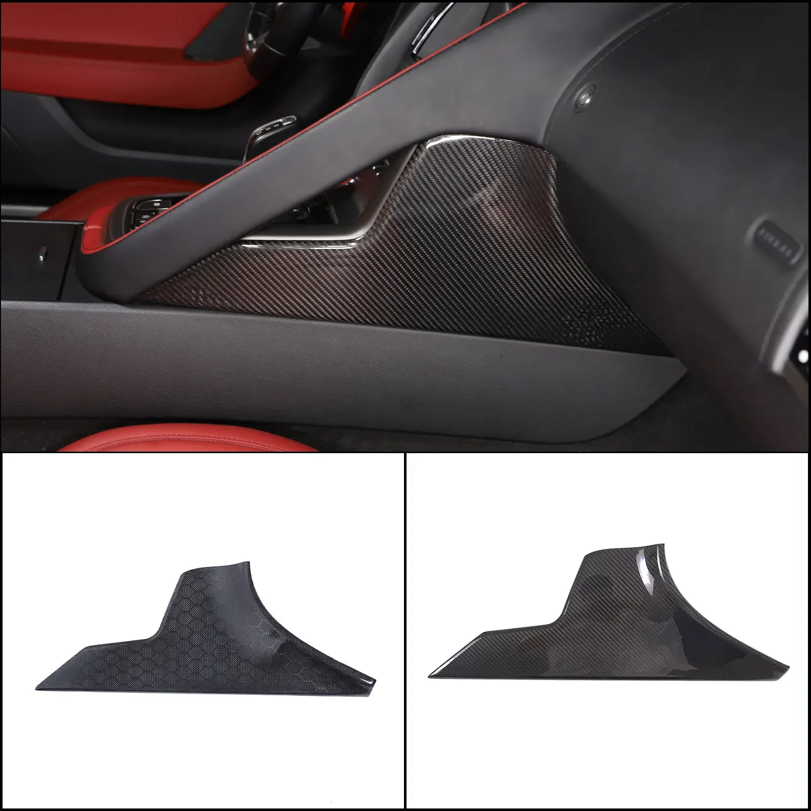 For Jaguar F-TYPE 2013+ Car central control passenger side panel sticker Real carbon fiber/glass carbon fiber Auto Accessories