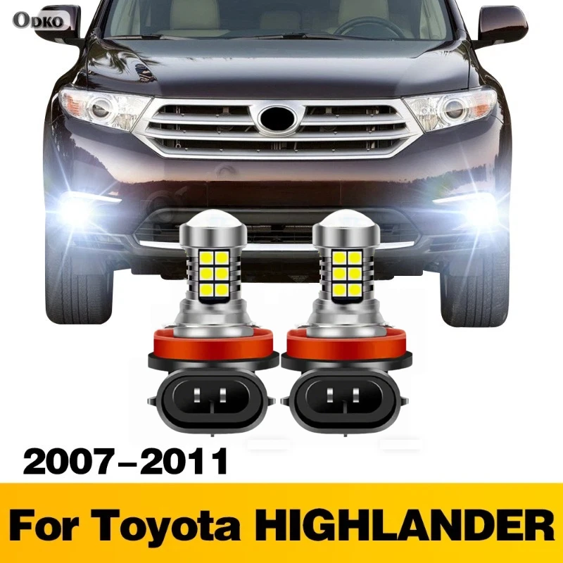 

2X H8 H11 H16 LED Fog Light Bulbs Car Front Lamp Auto Accessories For Toyota HIGHLANDER 2007 2008 2009 2010 2011