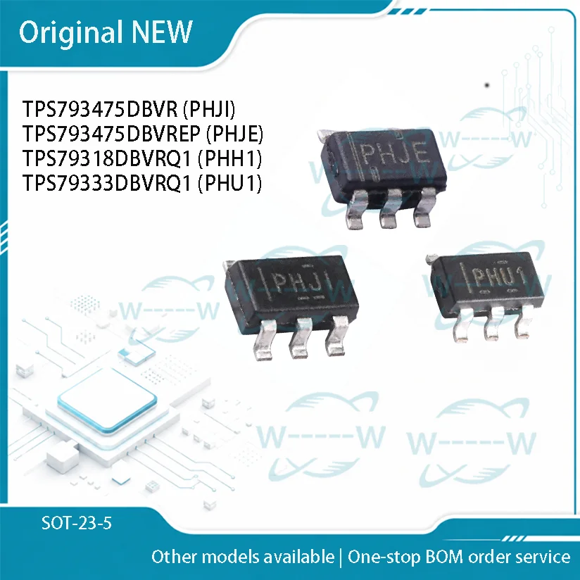 10-50PCS TPS793475DBVR PHJI TPS793475DBVREP PHJE TPS79318DBVRQ1 PHH1 TPS79333DBVRQ1 PHU1 TPS793475 TPS79318 TPS79333 LDO IC CHIP