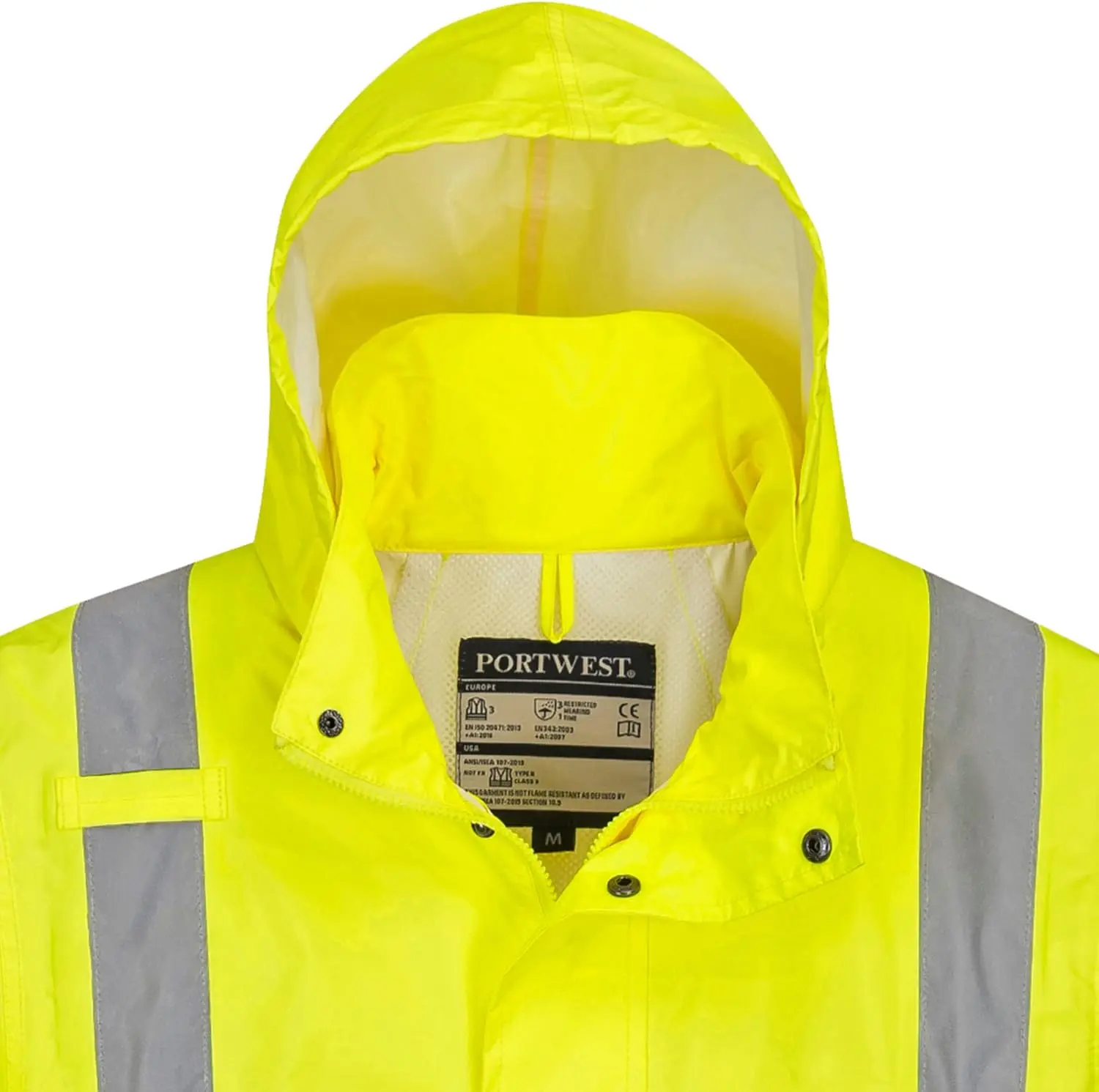 Stormguard UH445 Mens Classic Raincoat Waterproof Hi Vis Reflective Long Rain Jacket ANSI Class3Protective Outerwear Safety Gear