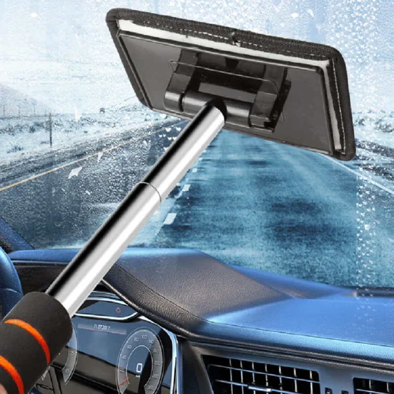 Car Window Brush Telescopic Car Pole Cleaning Cloth for Defogging Extendable Handle Interior Windshield Glass Wash Tools