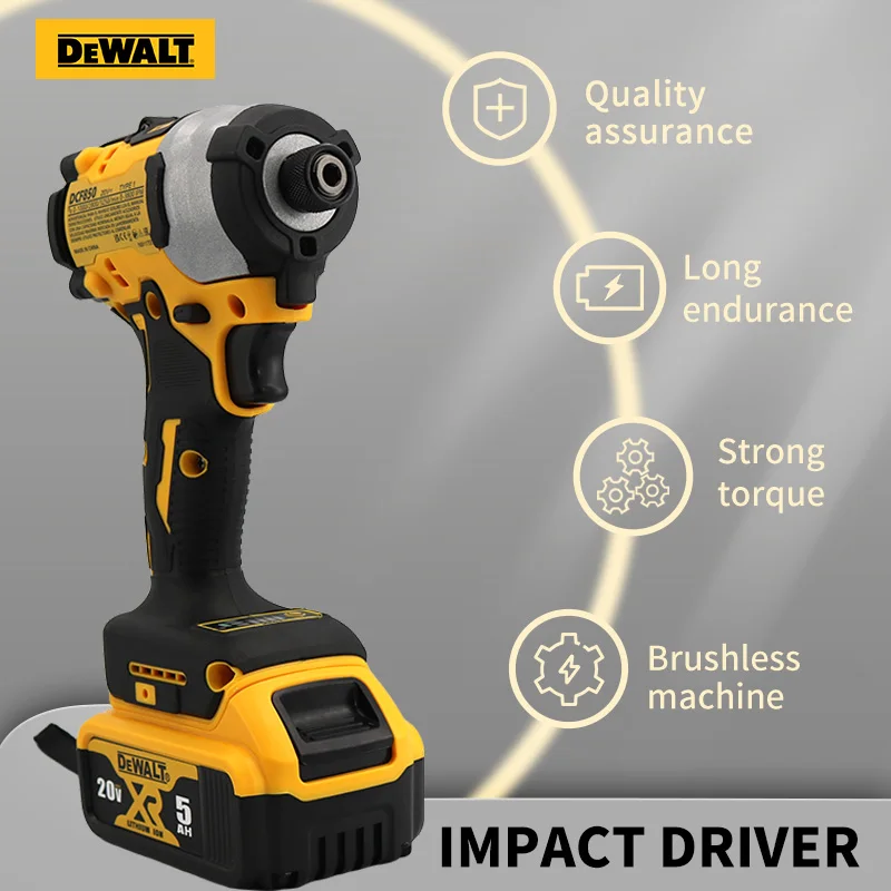 DEWALT-Motorista elétrico do impacto, broca sem fio, motor sem escova, chave de fenda recarregável, ferramentas elétricas, 20V, 205NM, DCF850