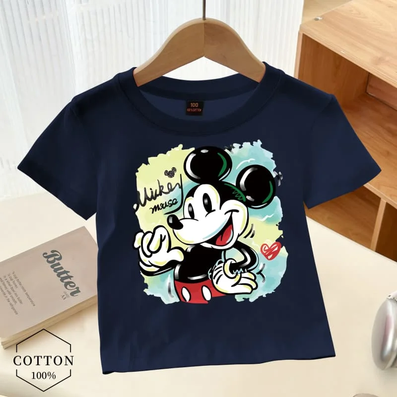 

Disney Boys Girls Minnie Mickey Mouse T Shirt Kids Streetwear Short Sleeve Children's Tshirts Boys Girls Clothing T-shirt Tops