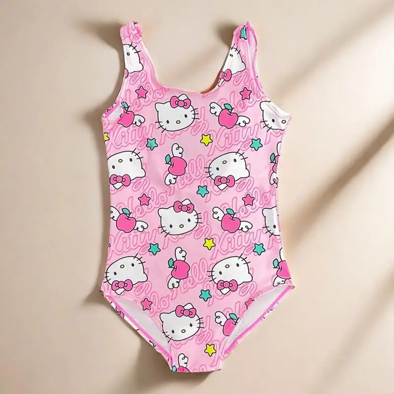 

Swimsuit Cute Hello Kitty Printed Kawaii Anime Swimsuit Multi Style Childrens Hot Spring Resort Tight Clothes Elastic Swimsuit