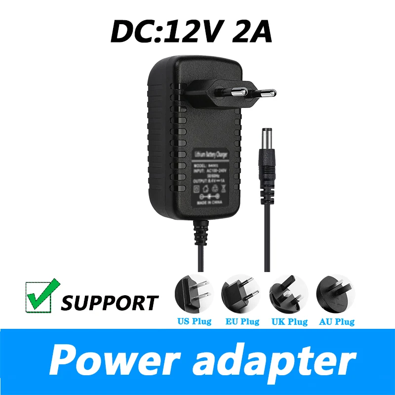 

12V 2A Power Adapter DC 5.5*2.5mm TV Monitor Set-top Box Monitor Universal Power Cord For Monitoring