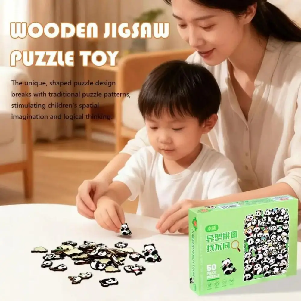 Puzzle di gatto animale a forma irregolare Puzzle di legno di coccodrillo Puzzle di forma di cartone animato Panda Maiale Puzzle a forma di animale Decorazione da scrivania