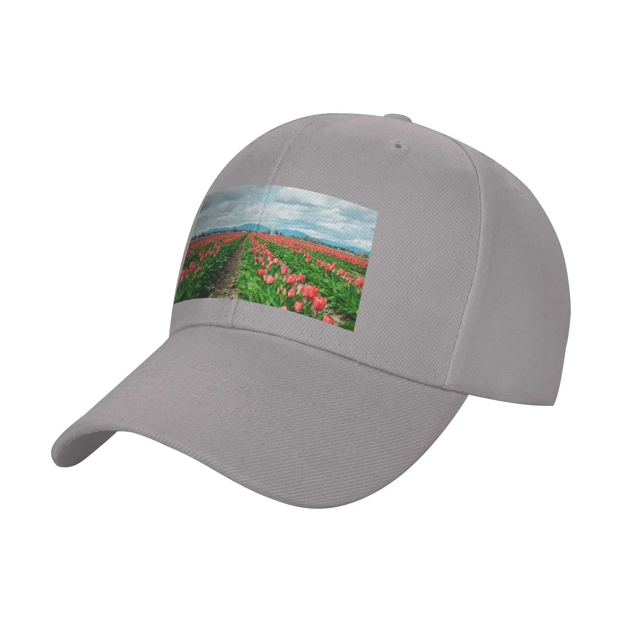 Field of Tulips Trendy Baseball Cap Car Driving High Profile Trucker Cap