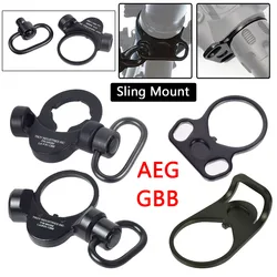 Tactical Sling Swivel Mount Adapter Dual Side AEG End Plate Position Quick Detach Receiver Flexible QD Clip Strap Buckle M4 M16