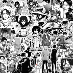 10/30/70pcs Cool Cartoon Attack on Titan Anime Stickers Black White Graffiti Decal DIY Notebook Helmet Phone Japan Manga Sticker