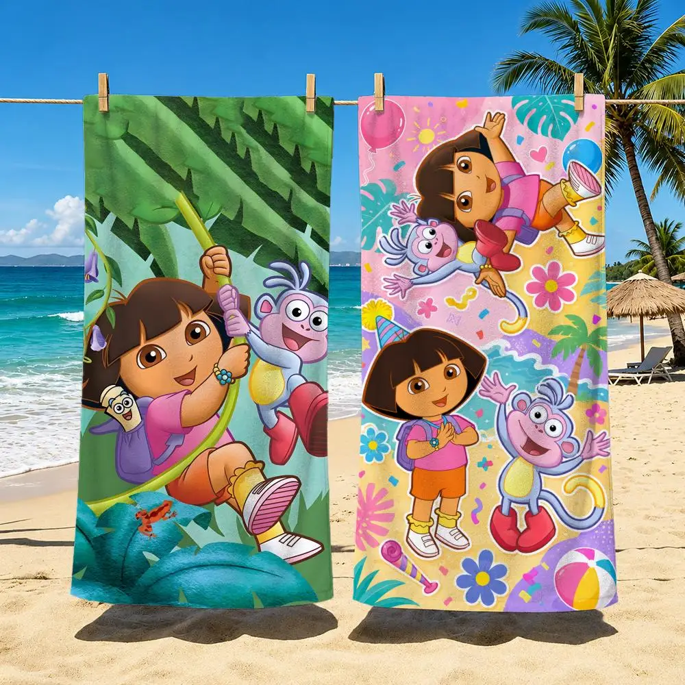Animation D-Dora the Explorer Towel Towel Soft Pool Gift For Travel Gym Shower Cool Camping Quick Dry Sports  Large Beach Towel
