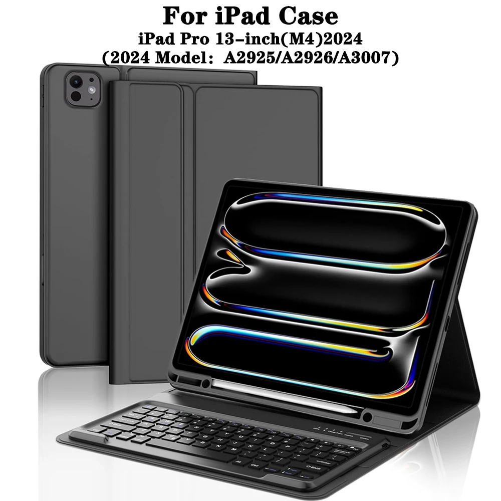 

Keyboard Case for iPad Pro 13 Inch (M4) 2024, Detachable Wireless Bluetooth Keyboard for iPad Pro 13" Case with Pencil Holder