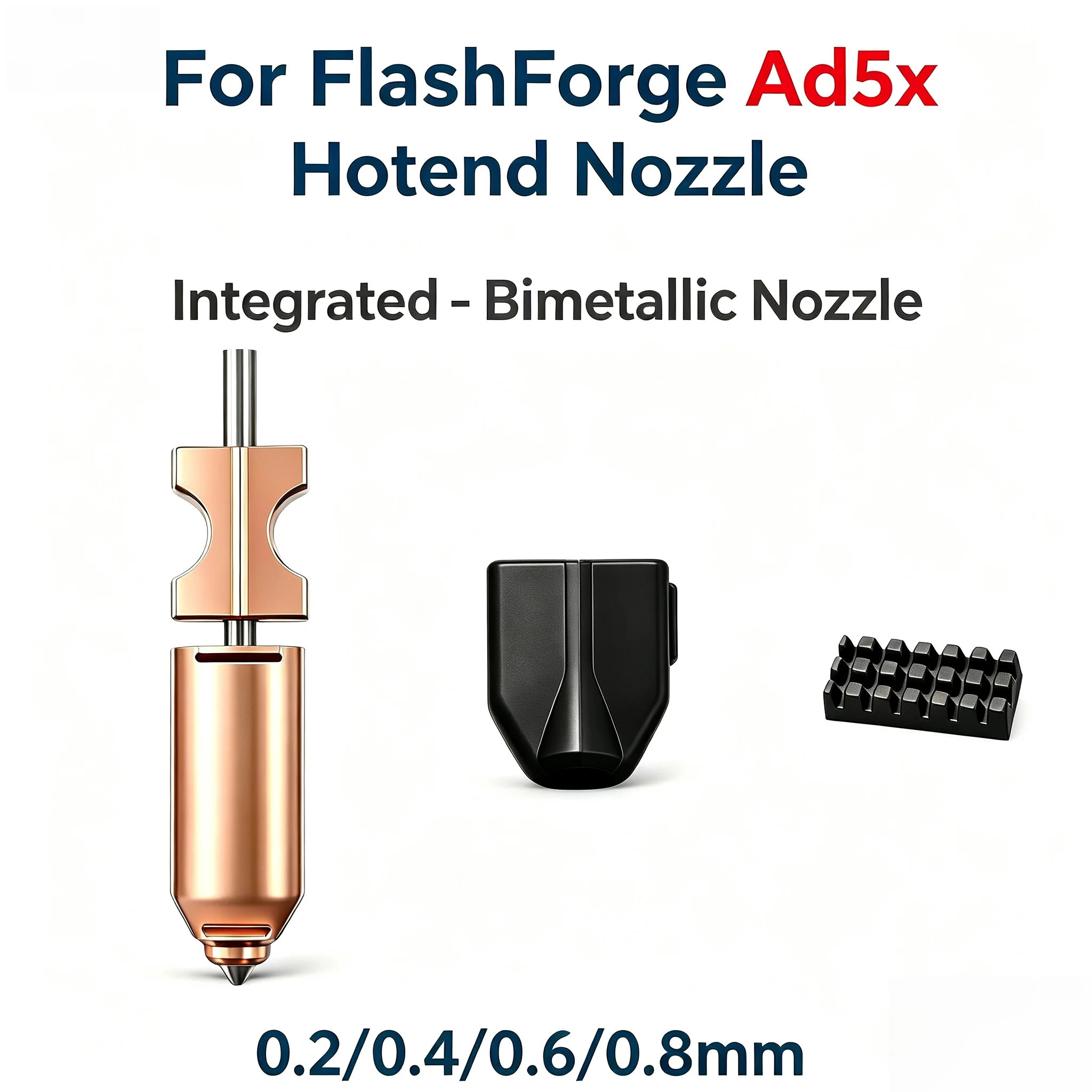 AD5X Nozzle For Flashforge Ad5x Hotend One-piece Nozzles with Nozzle Silicone Sock+ Nozzle Brush For FLASHFORGE AD5X Hot End