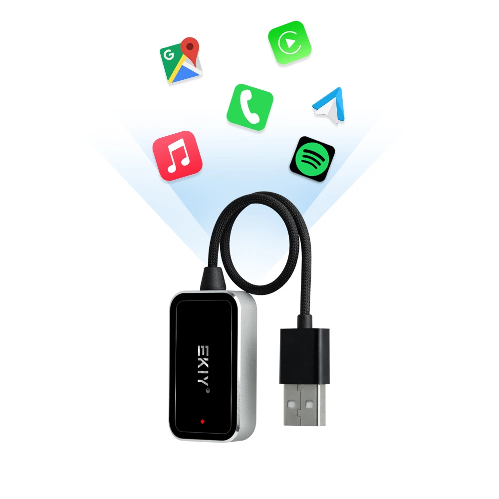 

Wired to Wireless Carpay Mini Adapter Bluetooth for Car Radio with Wired Carplay Box Wireless Carplay Android Auto AI Box
