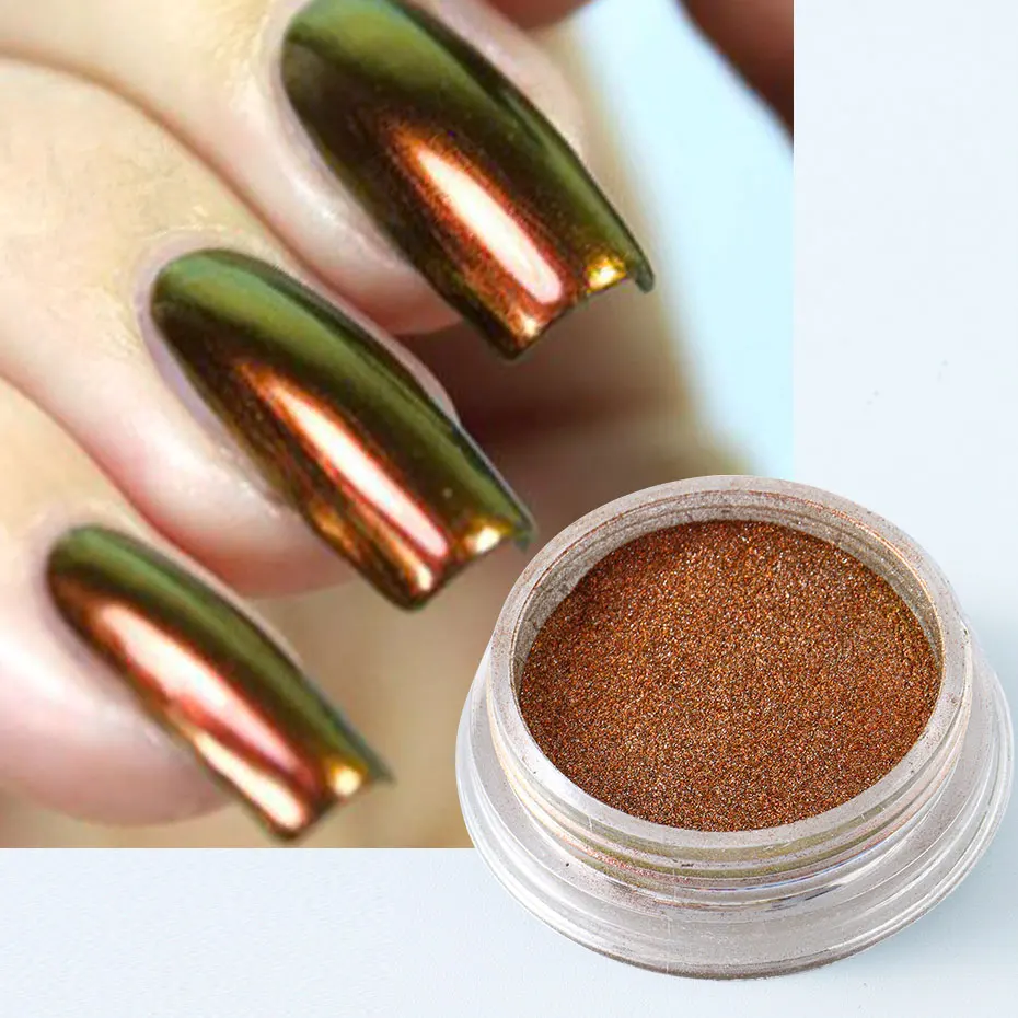 1 caixa de pó de glitter para nail art, espelho, brilhante, olho de gato, magnético, efeito metálico, pó de cromo, diy, manicure decoração
